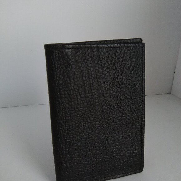 Men's Pebbled Grain Faux Leather Wallet Color Black - Picture 7 of 9